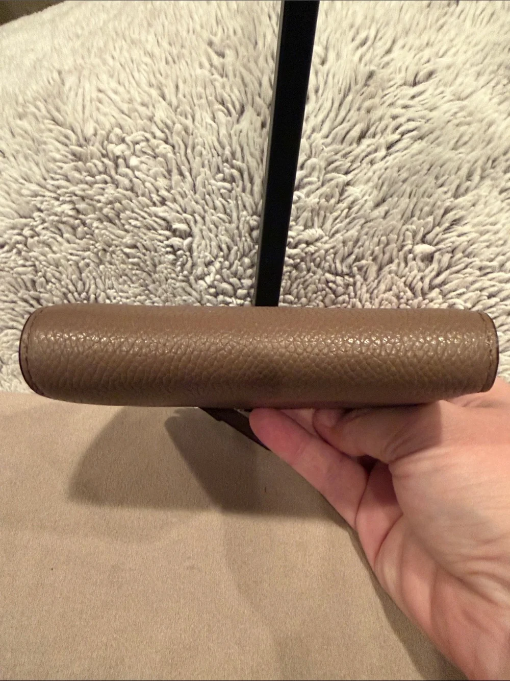 kate spade Brown Pebbled Leather Zip Around Wallet